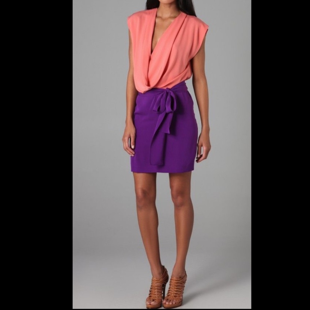 Diane Von Furstenberg Reara Purple Silk Dress 0